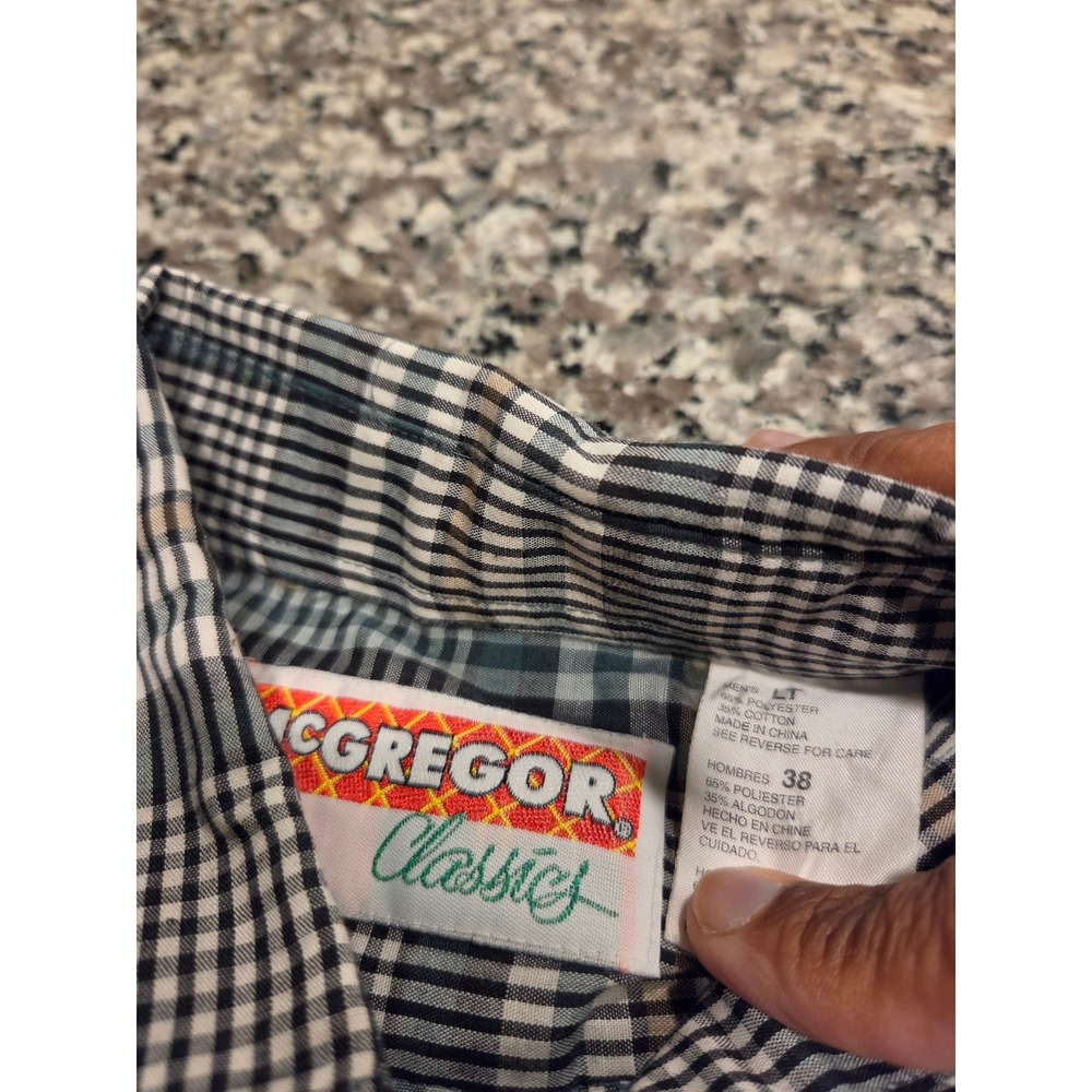 McGregor Classics‎ Mens Tall LT Plaid Button Down Shirt Blue Green Long Sleeve - Picture 4 of 7